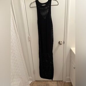 Brownie Black Crochet Maxi Dress